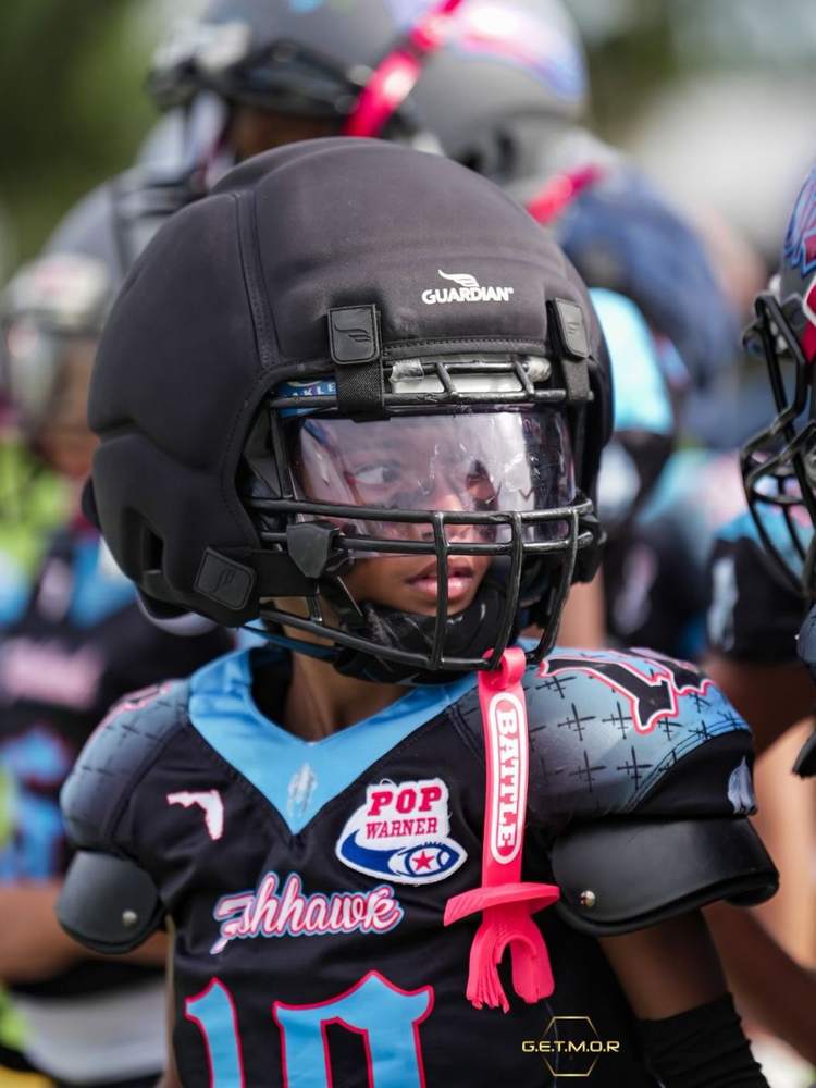 Spartans player in black helmet